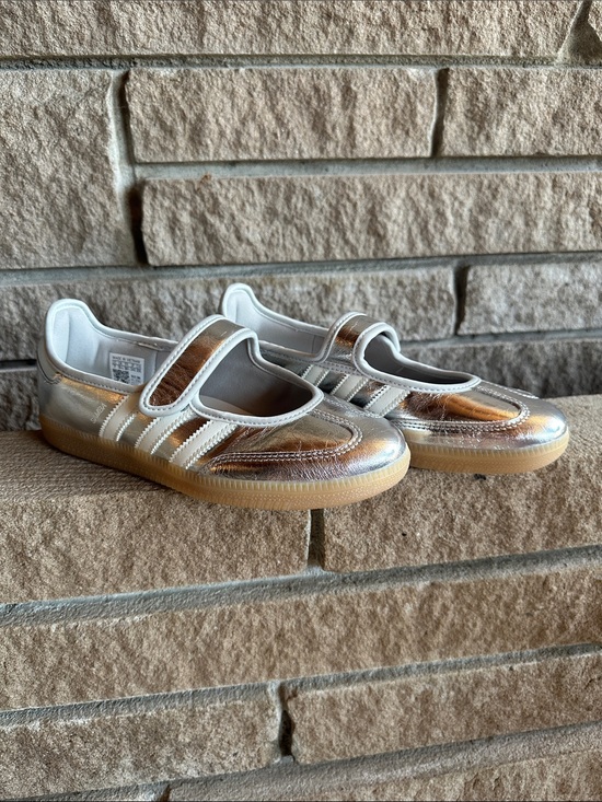 adidas Shoes - Adidas Samba Jane Silver Metallic Mary Jane Sneakers Women’s Size 7 NWOT